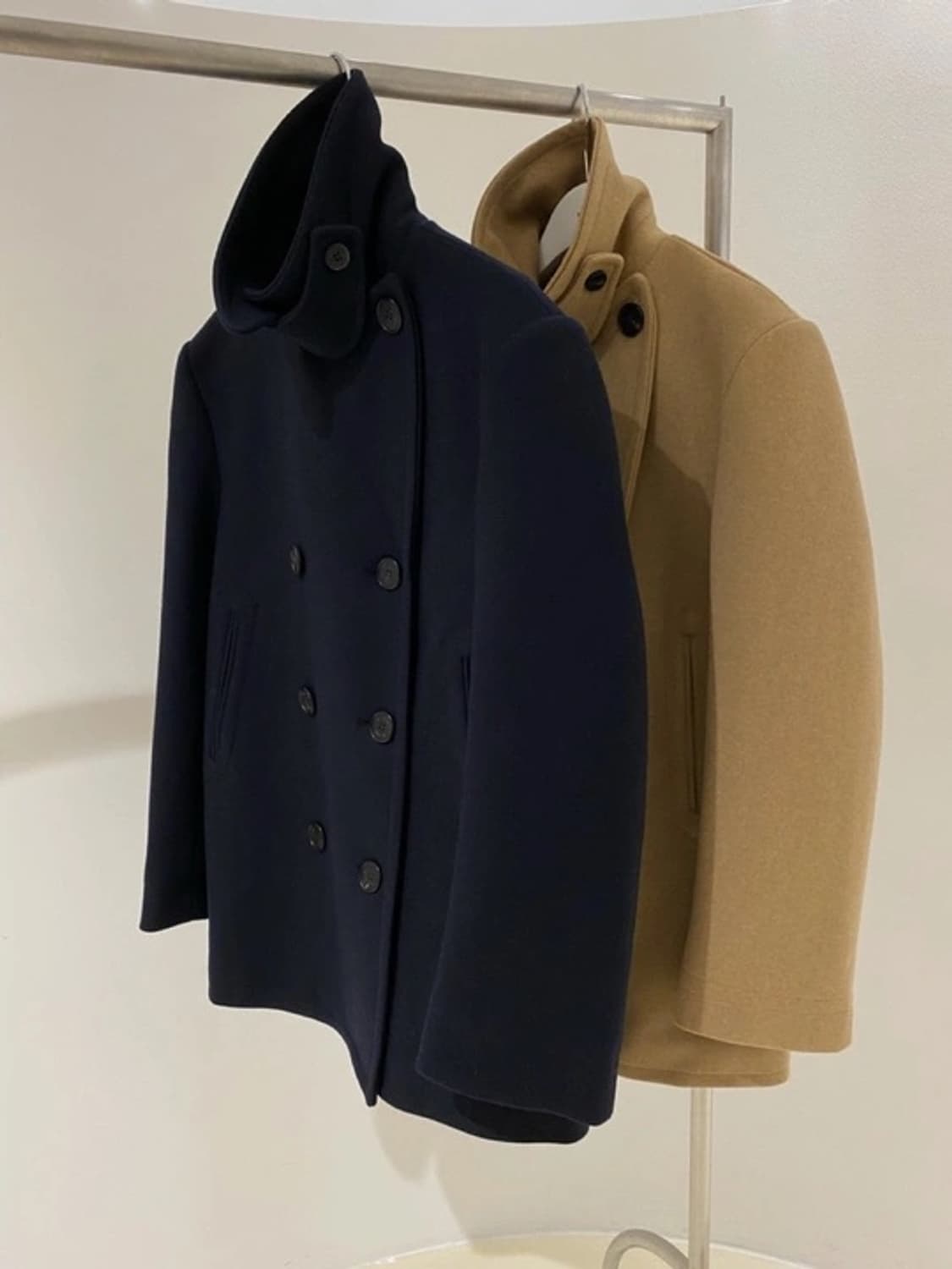 위아 링고 피코트 네이비(안감 누빔) 상품이미지1