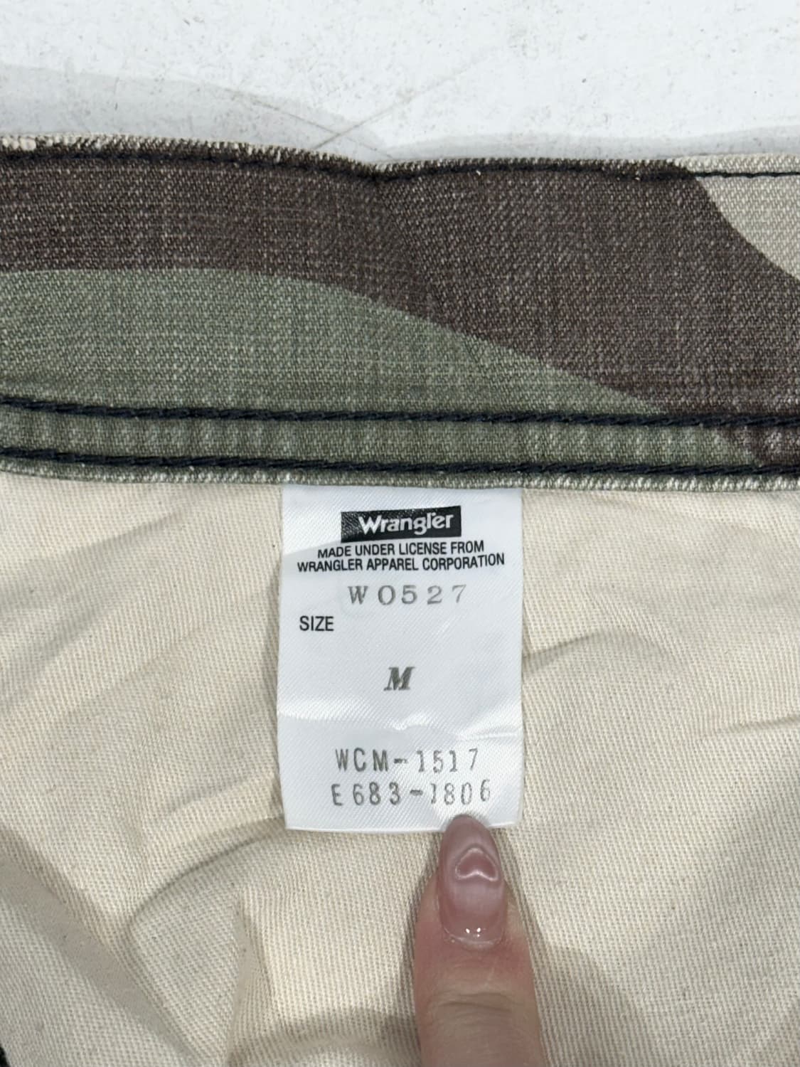 빈티지 Wrangler 카키 밀리터리 카고 와이드 카모 팬츠 M 상품이미지7