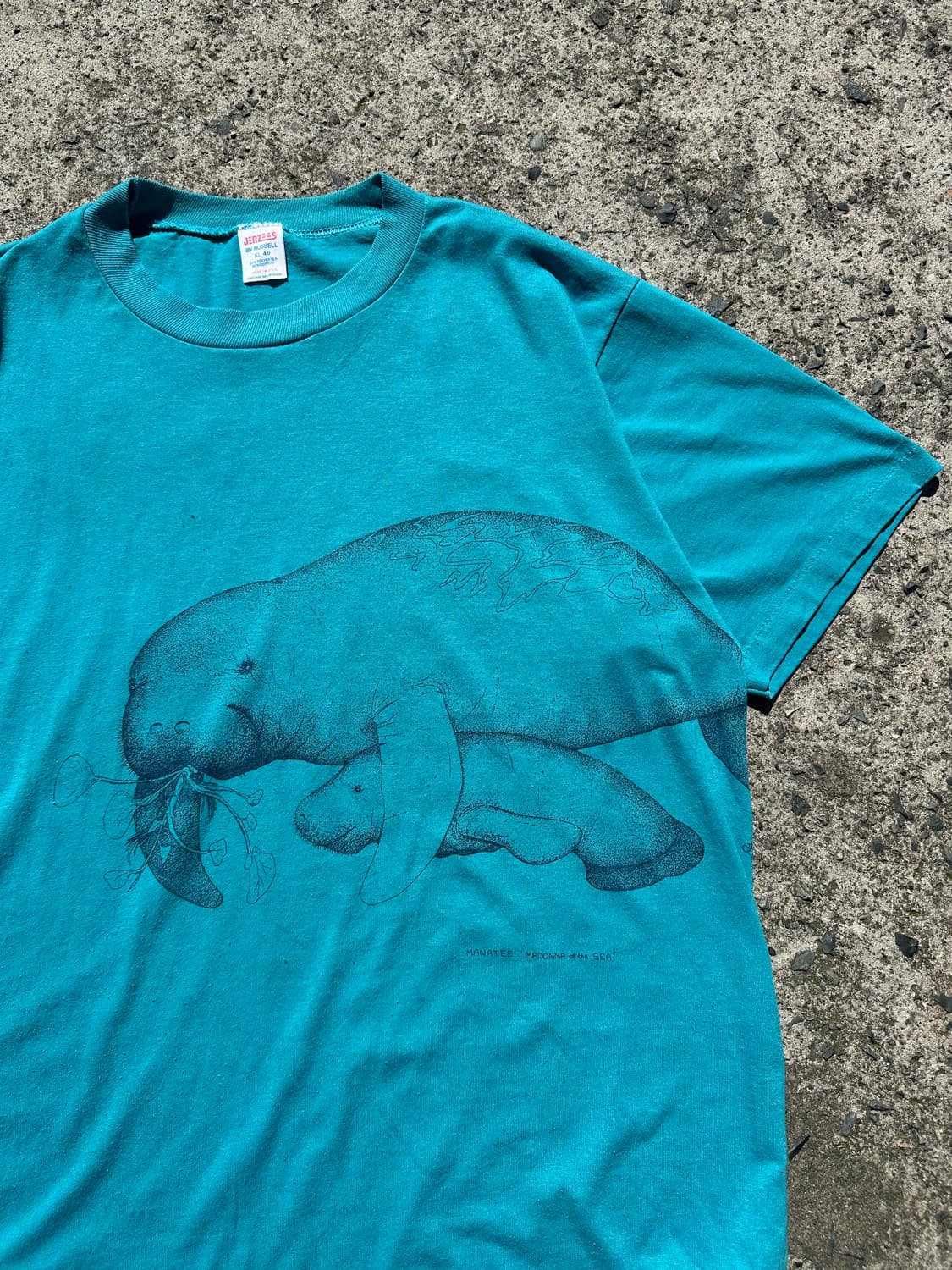 90‘s Jerzees Ron Jon seal logo print T 상품이미지4