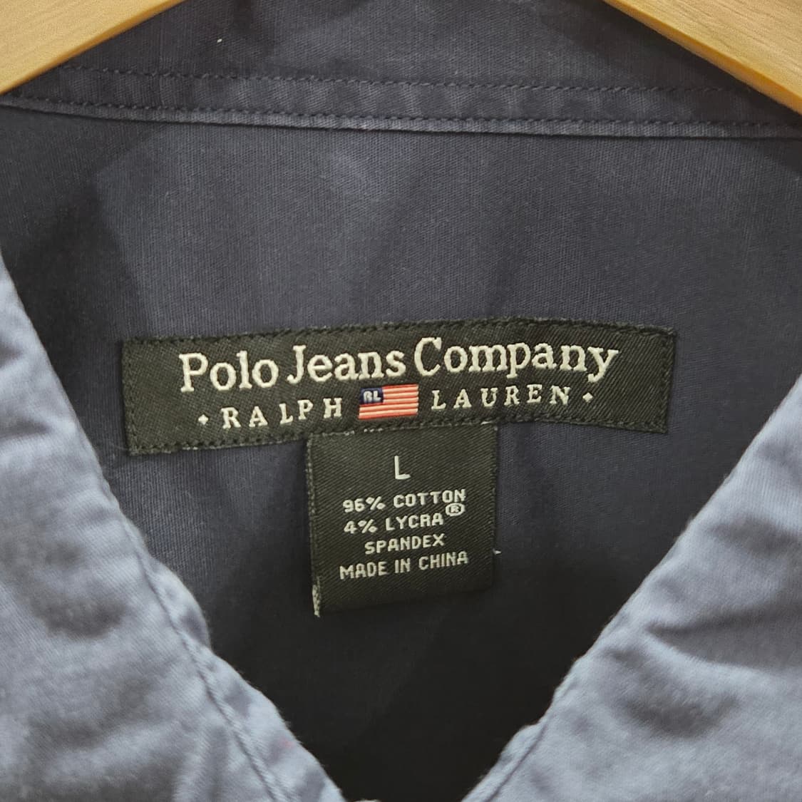 폴로진스 우먼 솔리드 셔츠 네이비 L 상품이미지3