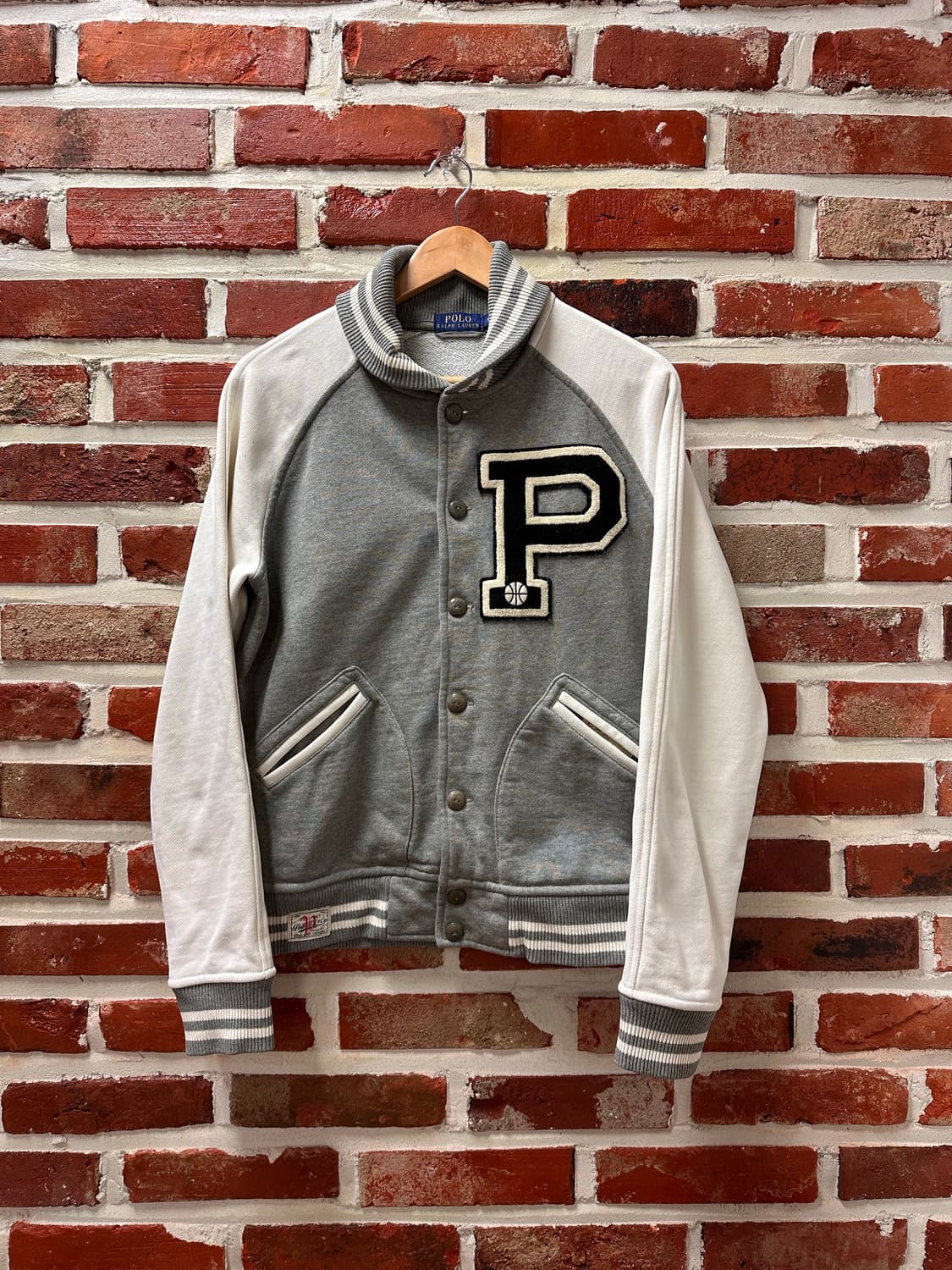 (S)폴로 P로고 코튼 바시티 자켓 상품이미지1