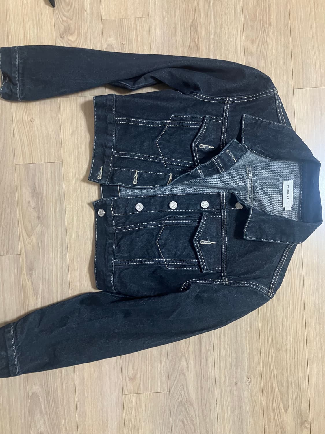 판도라핏 크롭 청자켓 상품이미지1