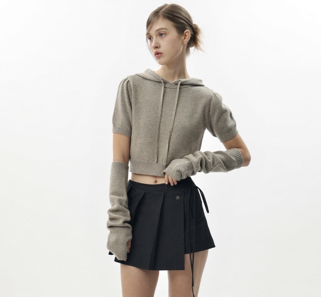 페인오어플레져 AMY HOODIE KNIT 베이지 상품이미지1