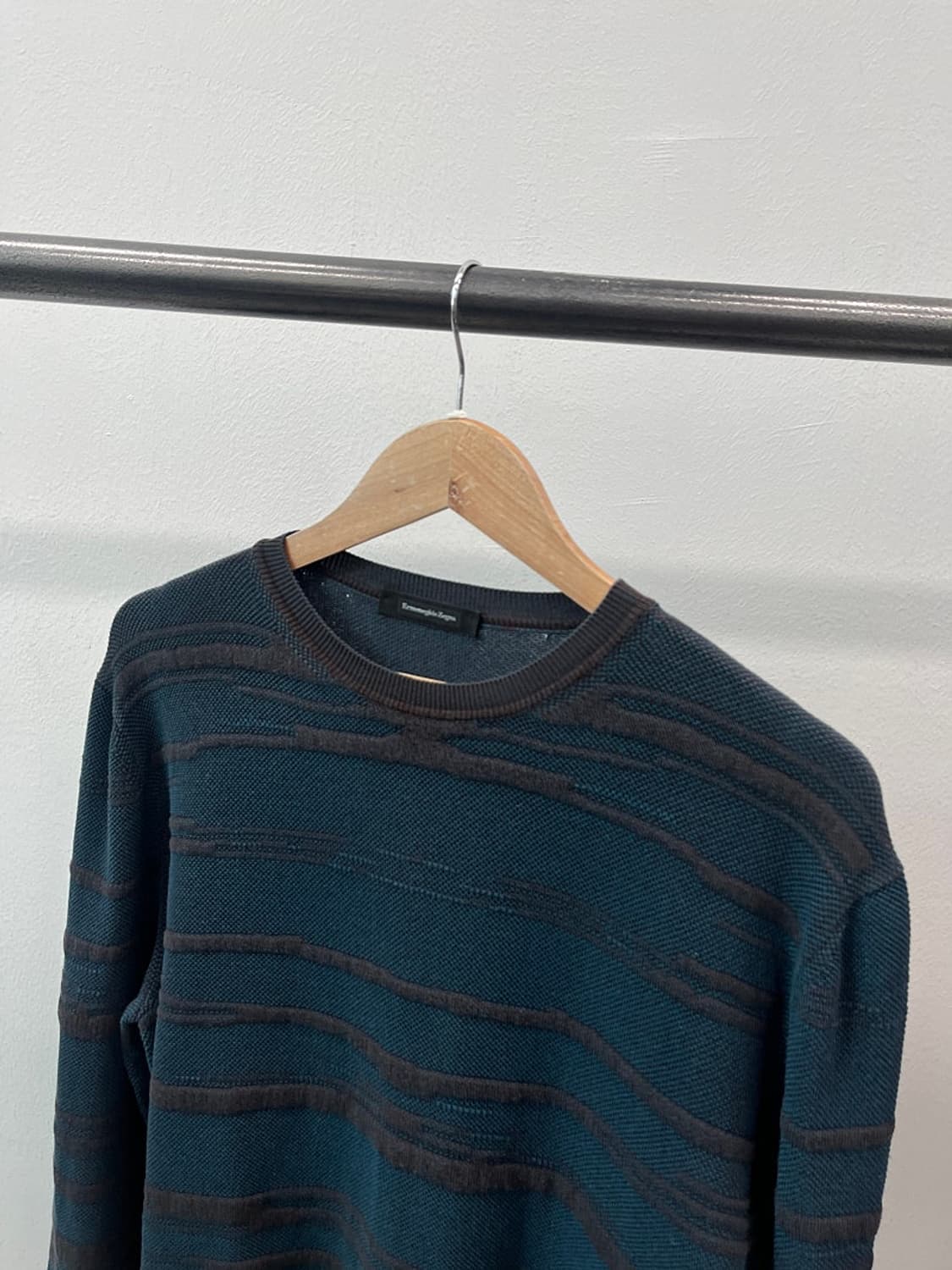 100) 제냐 물결자수 이태리 니트  상품이미지3