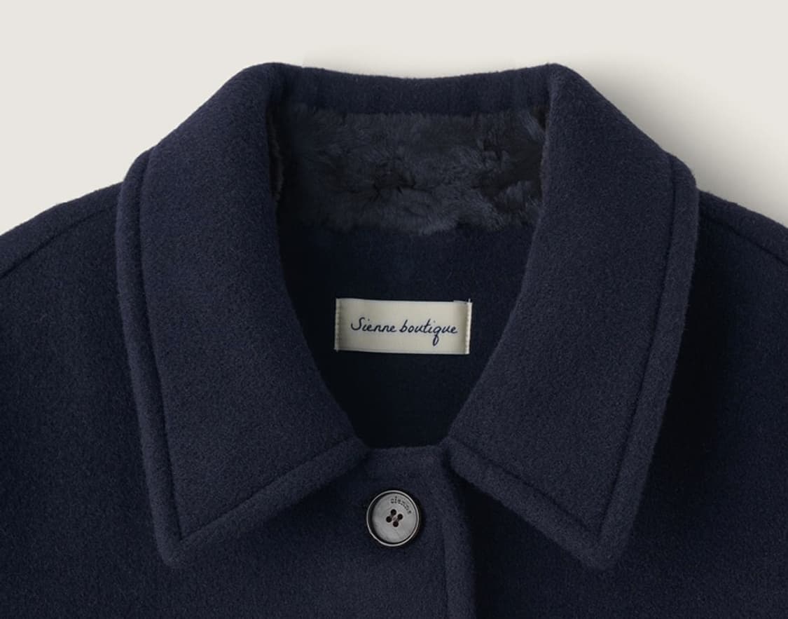 [새상품] 시엔느 브람스 울 코트 네이비 상품이미지3