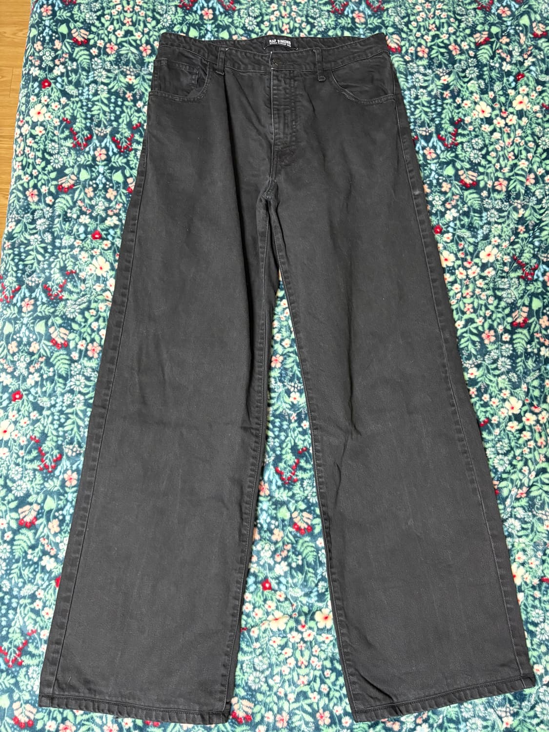 라프시몬스 블랙 와이드 데님 진 상품이미지1