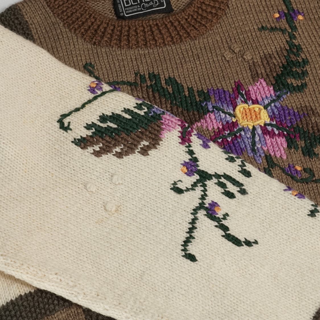1989s Berek 플로럴 자수 핸드메이드 니트 상품이미지9