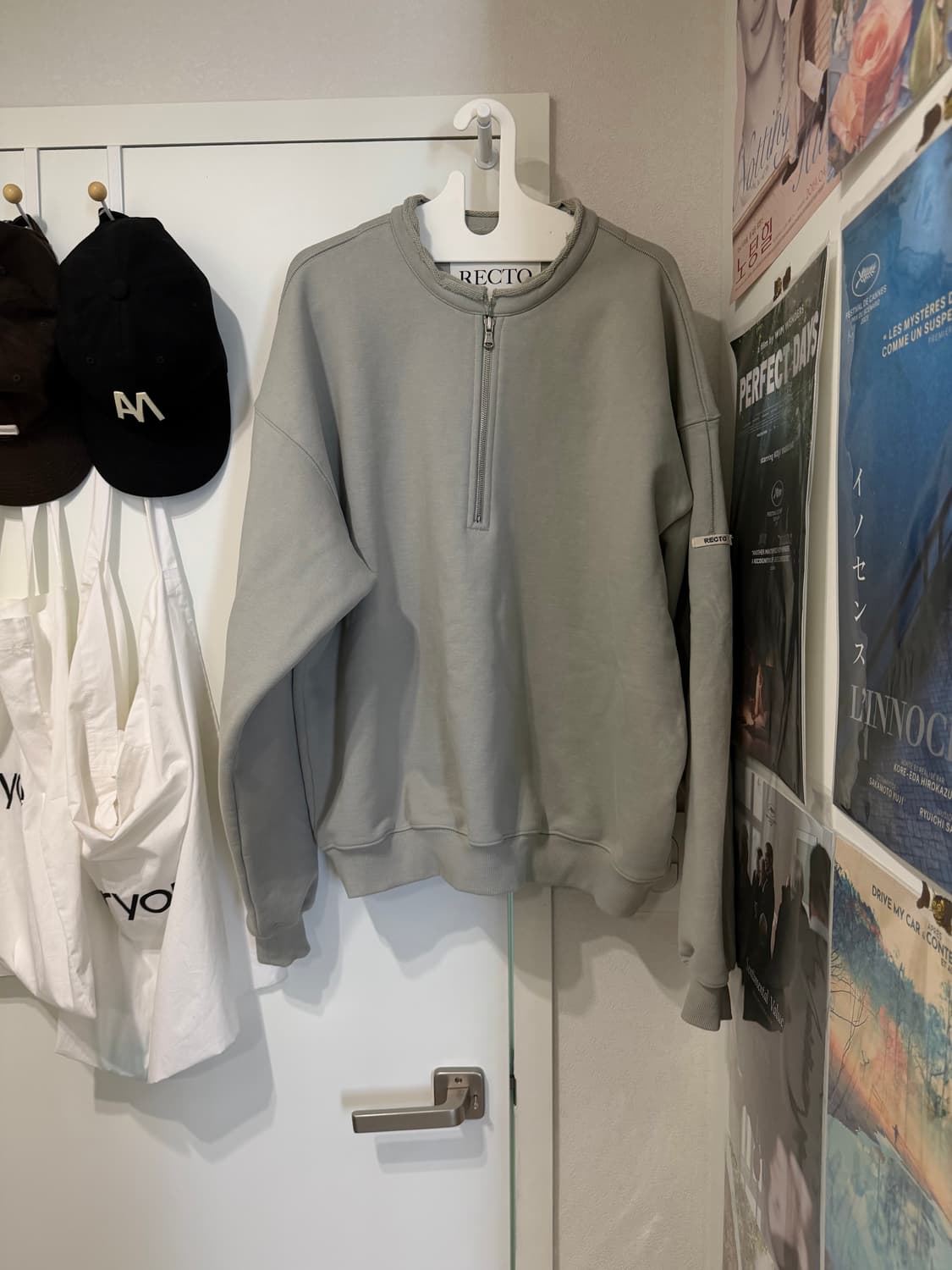 렉토 로우 엣지 하프 집업 그레이쉬 카키 상품이미지2