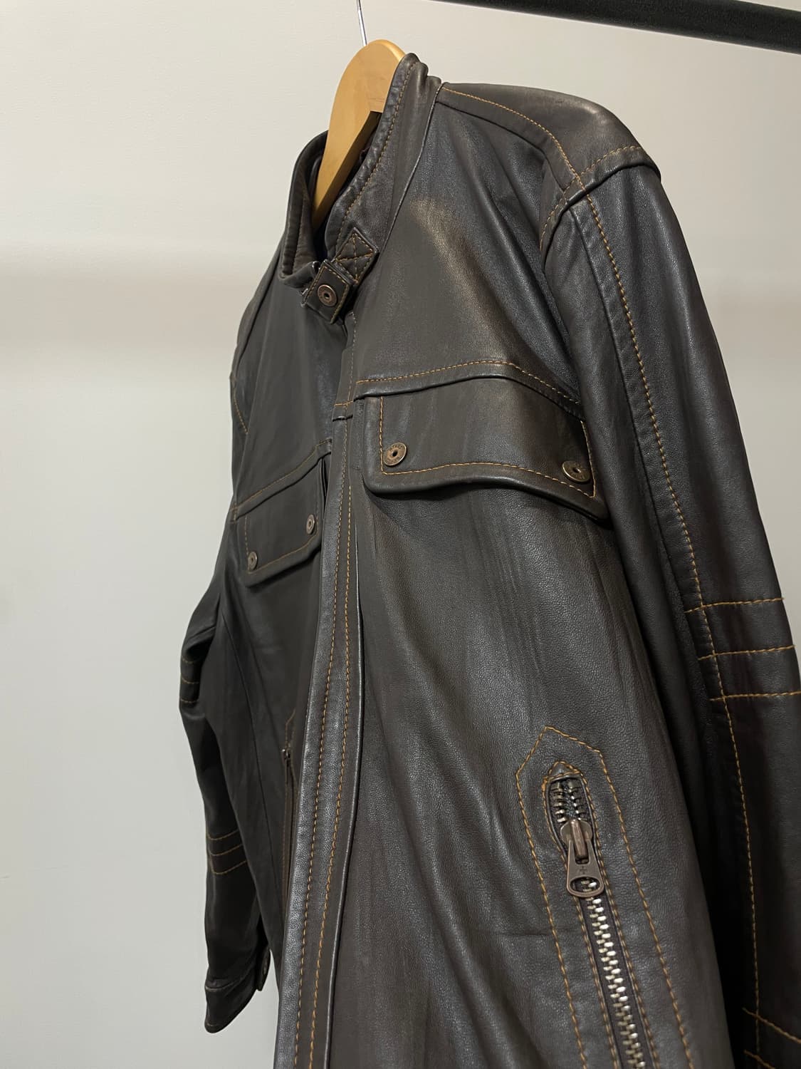 (105) hendrix 헨드릭스 빈티지 투포켓 양가죽 자켓 상품이미지6