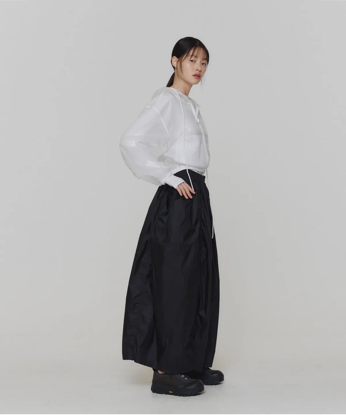 아모멘토 LAYERED SHIRRING SKIRT 스커트 상품이미지2