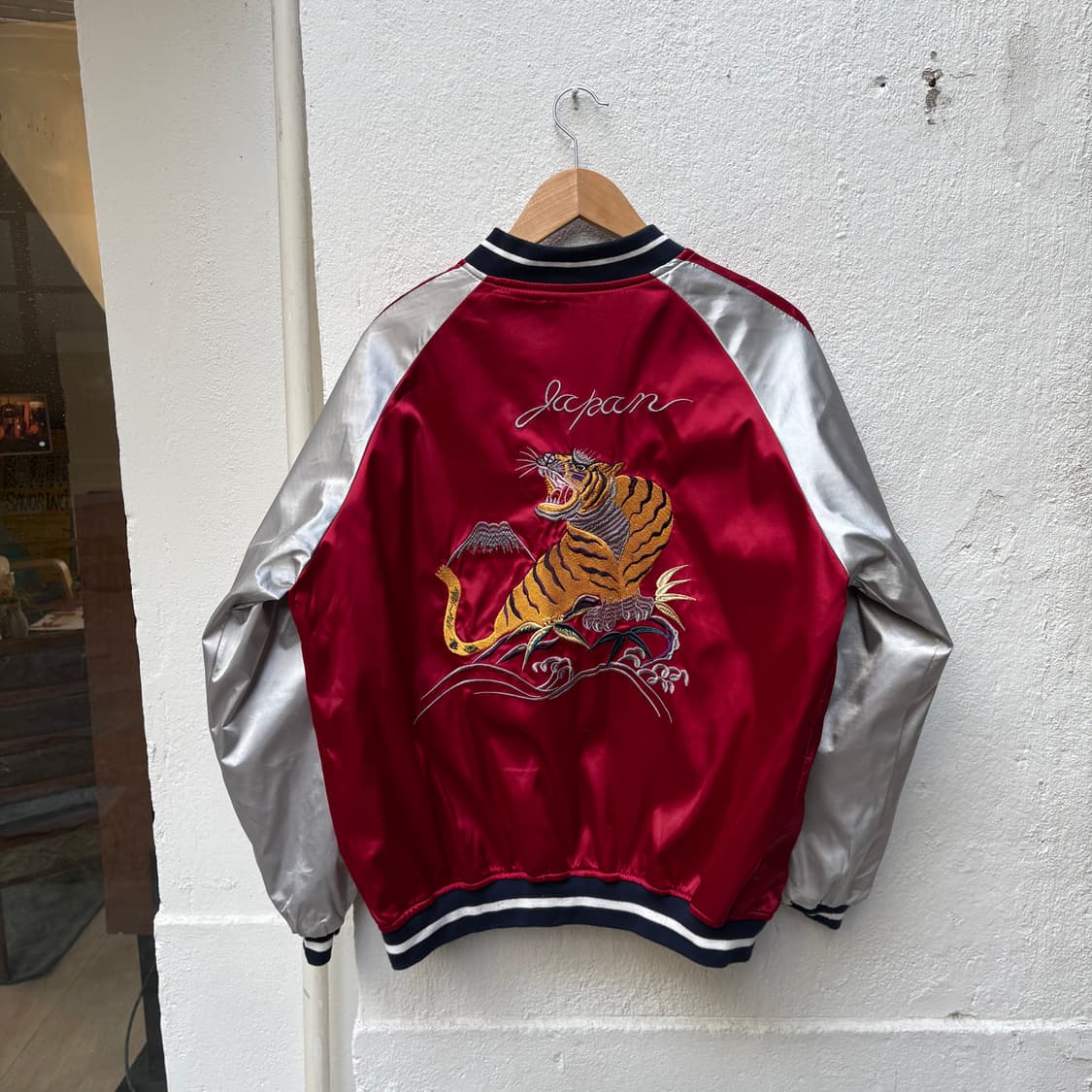 일본 빈티지 리버시블 레드/블랙 자수 스카쟌 상품이미지6