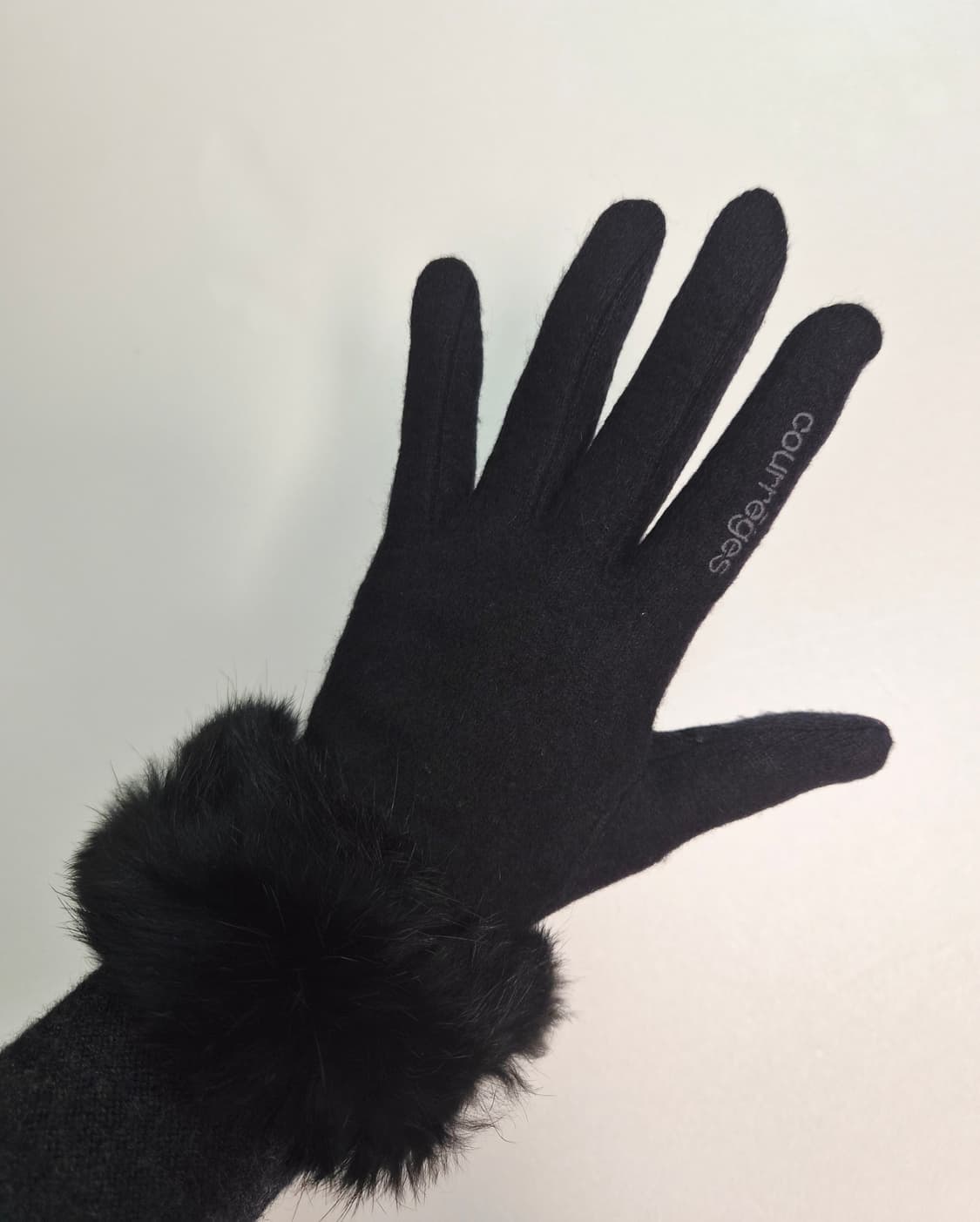 꾸레쥬 모직 토끼털 여성 장갑 상품이미지1