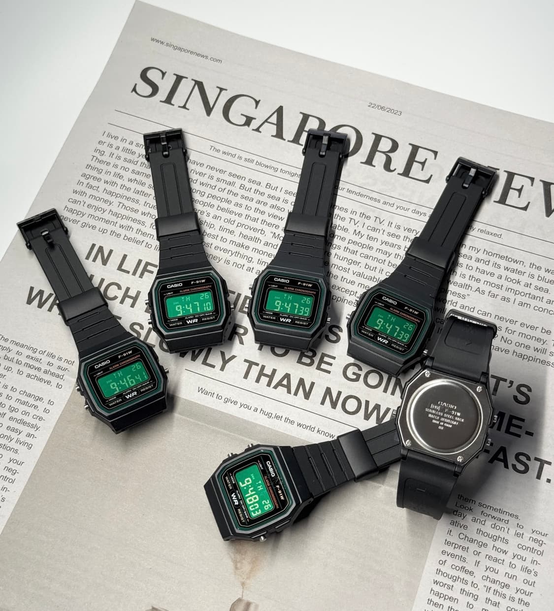 카시오 F91W 그린 리버스(반전) 커스텀 모델입니다 상품이미지7