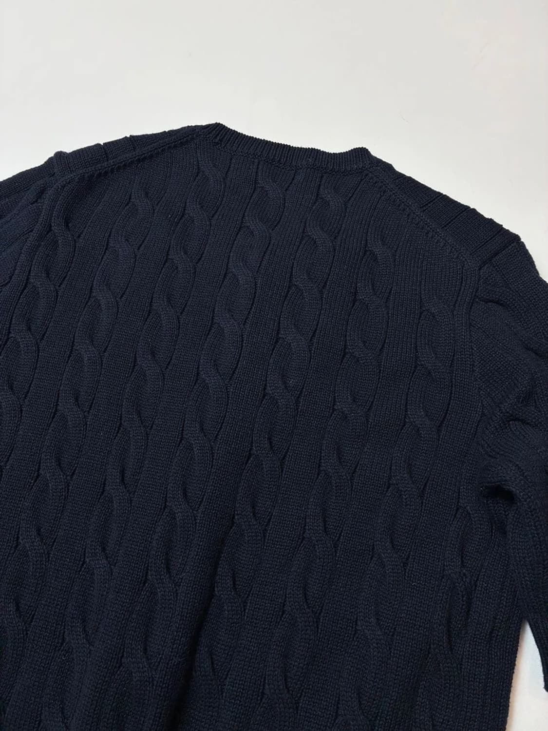 폴로 랄프로렌 큐알 신형 화이트라벨 꽈배기 반팔 니트 가디건 PN8914 상품이미지5