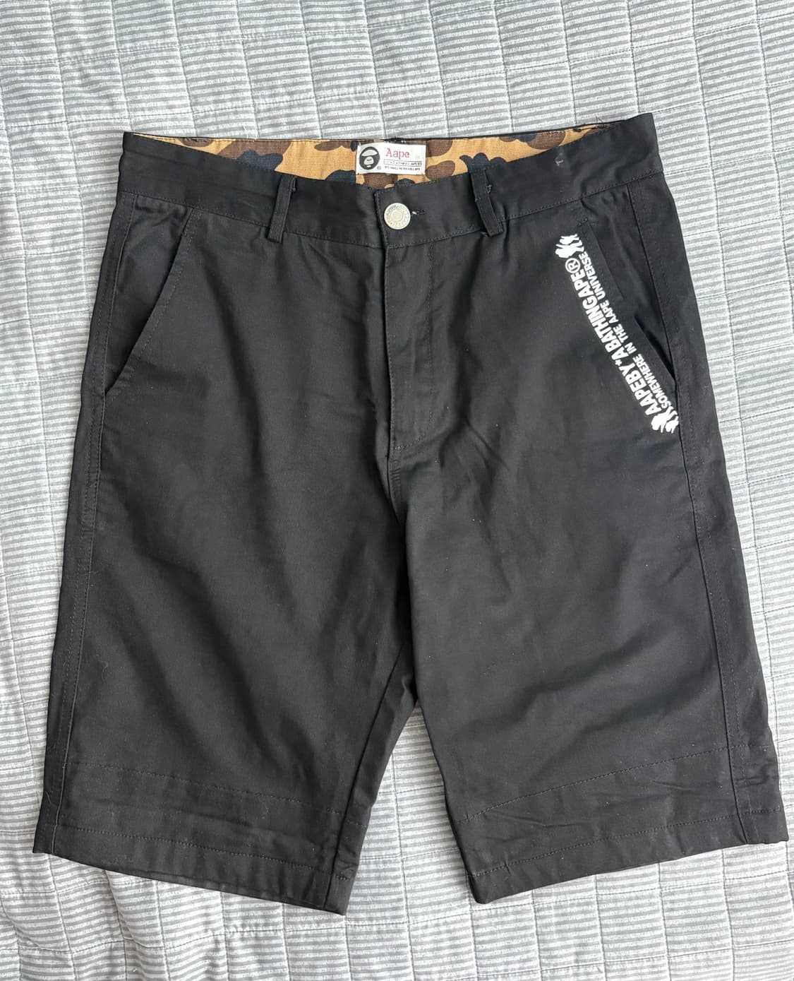 Aape 카모&블랙 반바지 L 상품이미지2