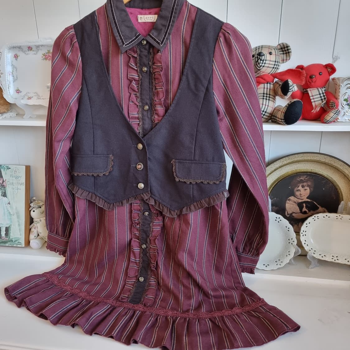 axes femme 클래식 스트라이프 프릴 원피스  상품이미지3