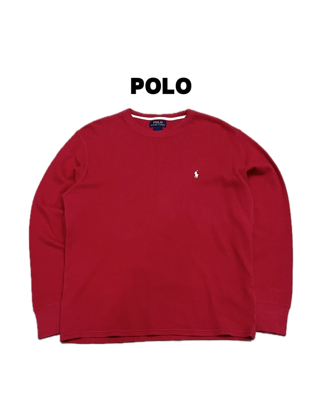(M) 폴로 랄프로렌 라운드 와플 긴팔 티 레드 상품이미지1