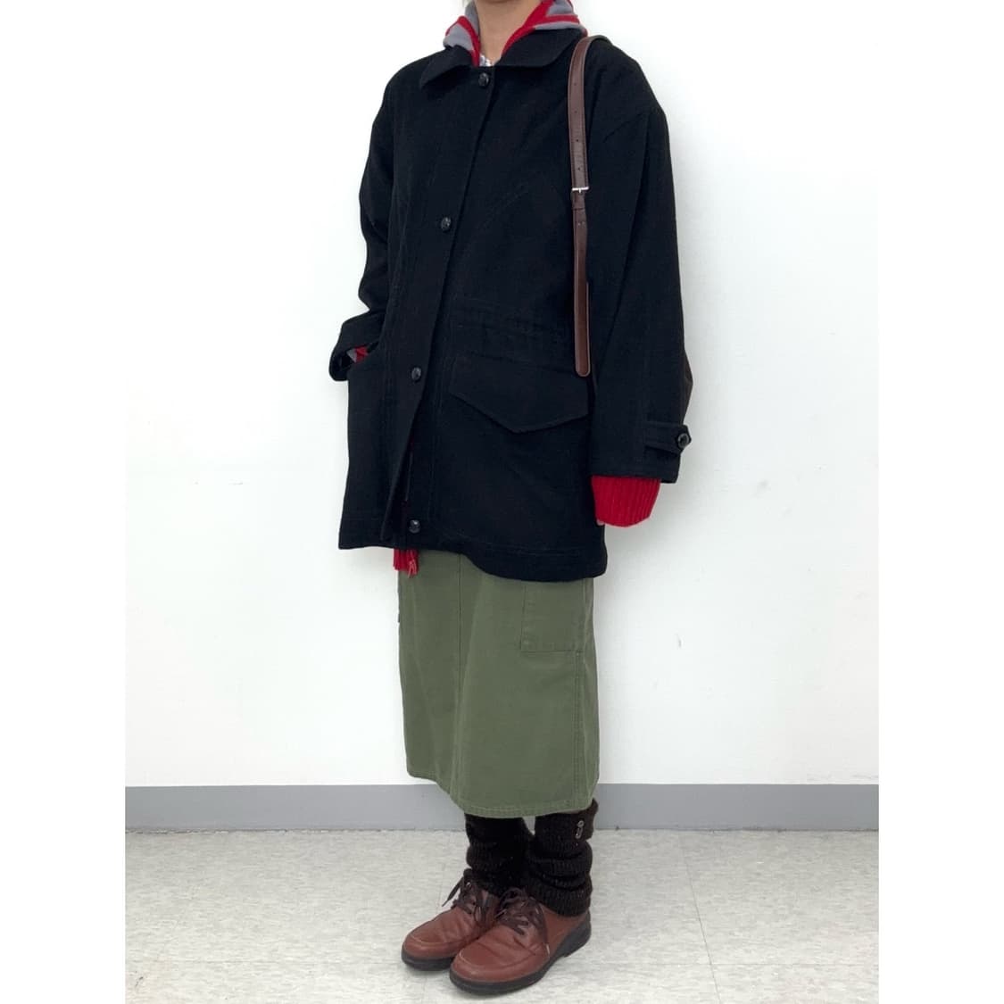 빈티지 블랙 울 코트 점퍼 상품이미지3