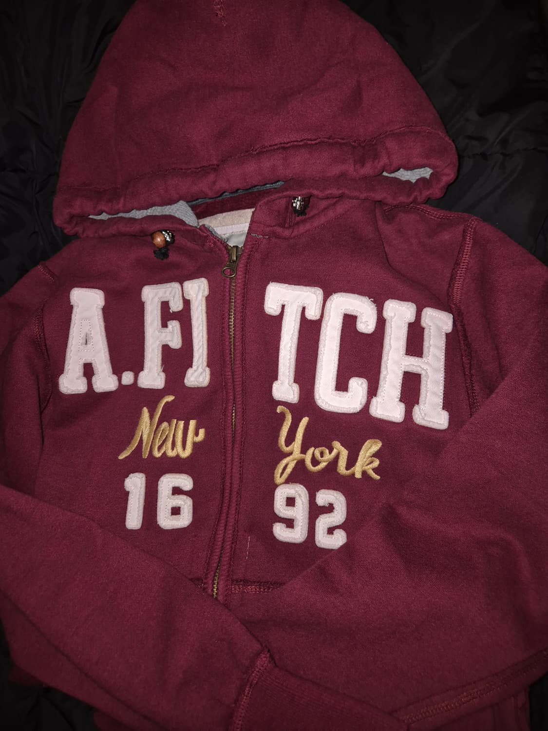 아베 버건디 연핑크 후드집업 M 상품이미지1