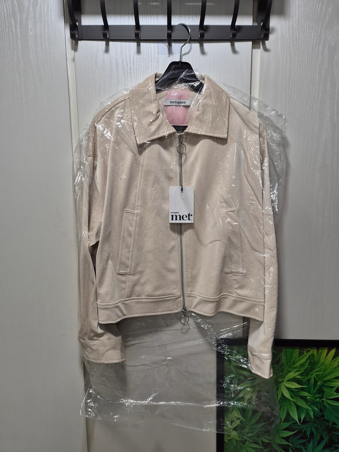 (타임세일)(새상품)metapher 크랙레더 재킷 아이보리 상품이미지1