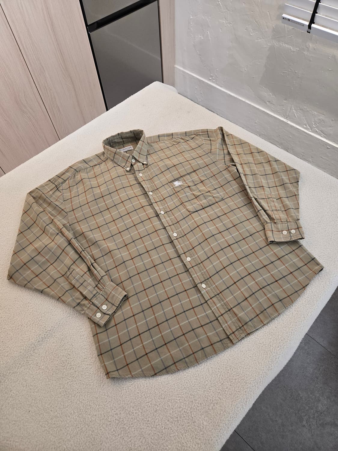 버버리 체크 긴팔 셔츠 남방 XL 상품이미지3