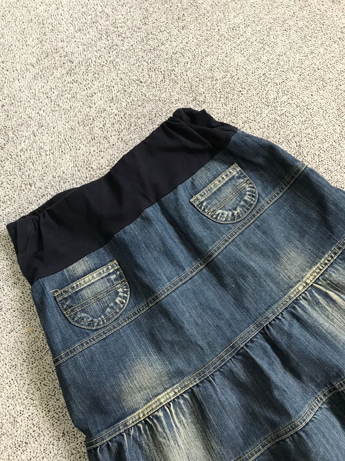 데님 미디 플리츠 스커트 상품이미지6