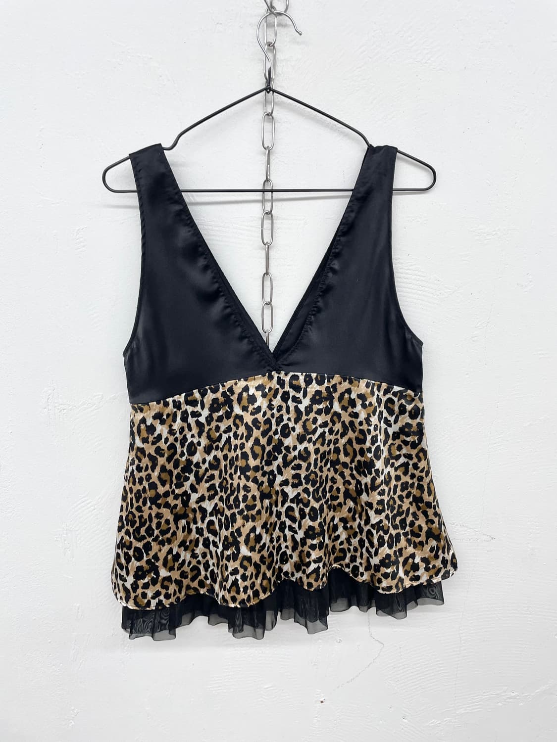 갸루 레오파드 리본 슬립 상품이미지6