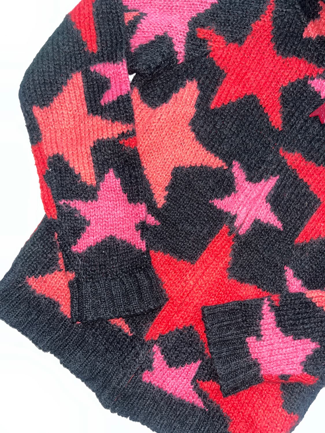 히스테릭 글래머 아카이브 별 스타 패턴 기타 참 니트 후드집업 자켓 상품이미지3