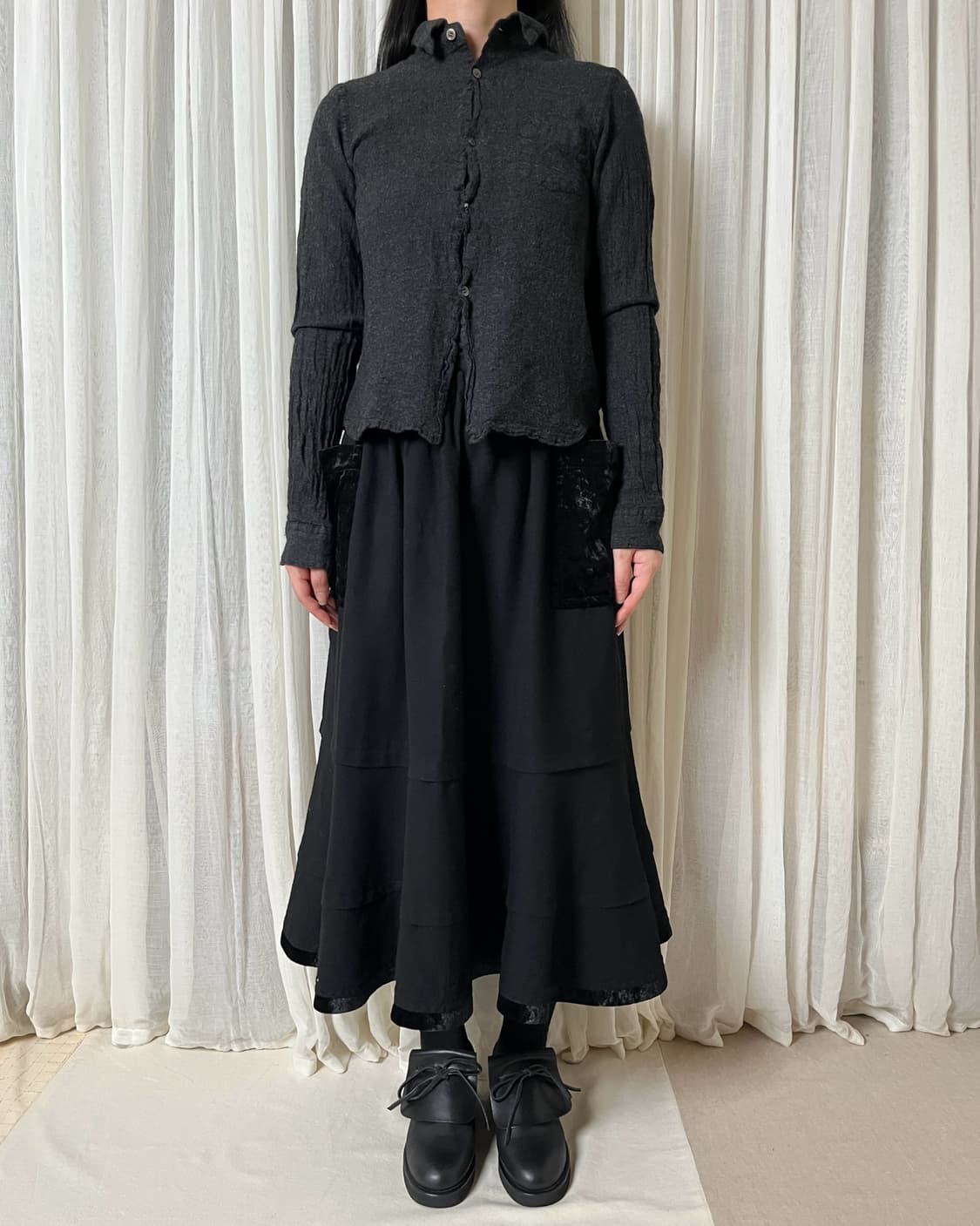 90s 꼼데가르송 축융 울 셔츠 Comme des garcons 상품이미지10