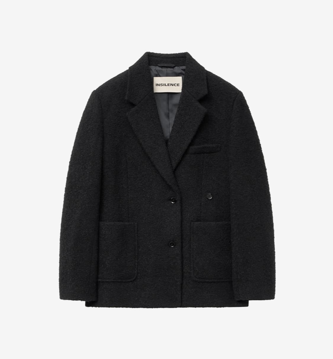 인사일런스우먼 윈터 부클 투웨이 자켓 블랙 XS 상품이미지1