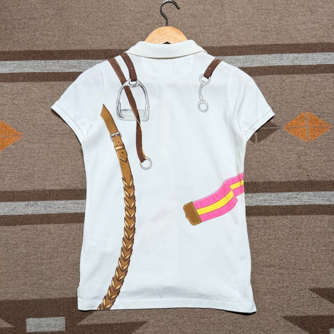 폴로랄프로렌 여성 스키니핏 벨트 드로잉 반팔 카라티 M 상품이미지5