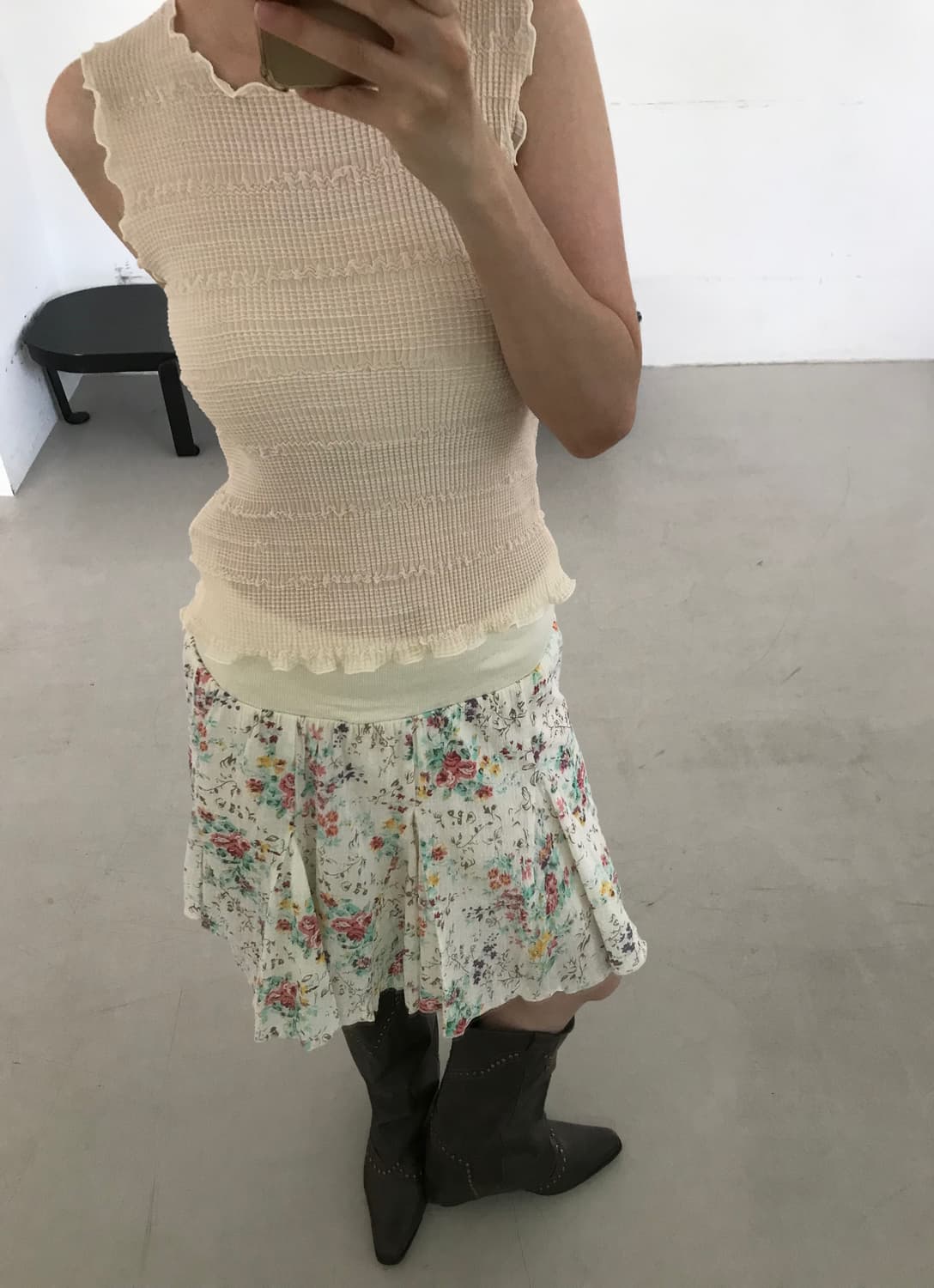 vintage pleats sleeveless 상품이미지1