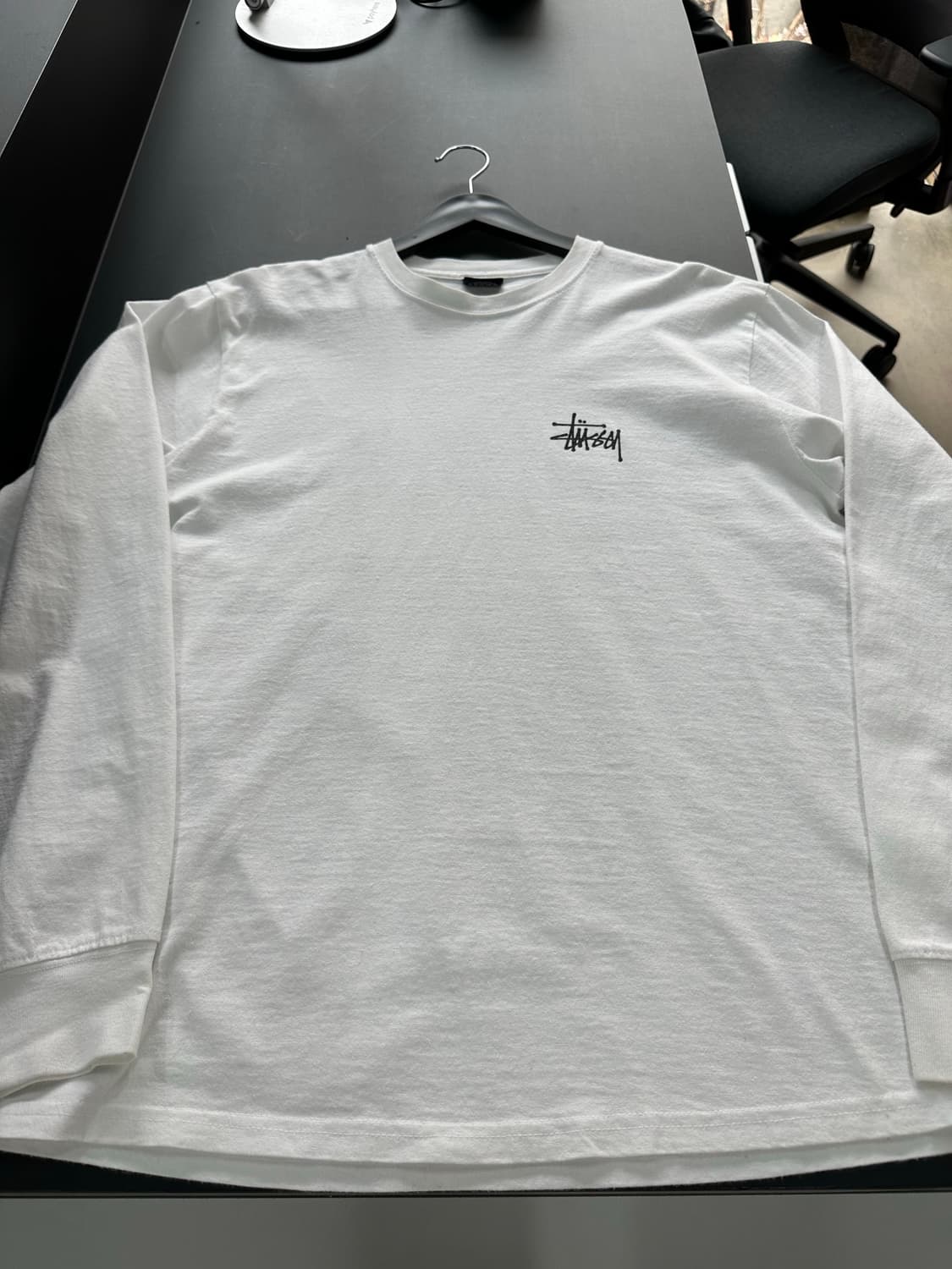 스투시 백로고 롱슬리브 긴팔티 화이트 상품이미지5