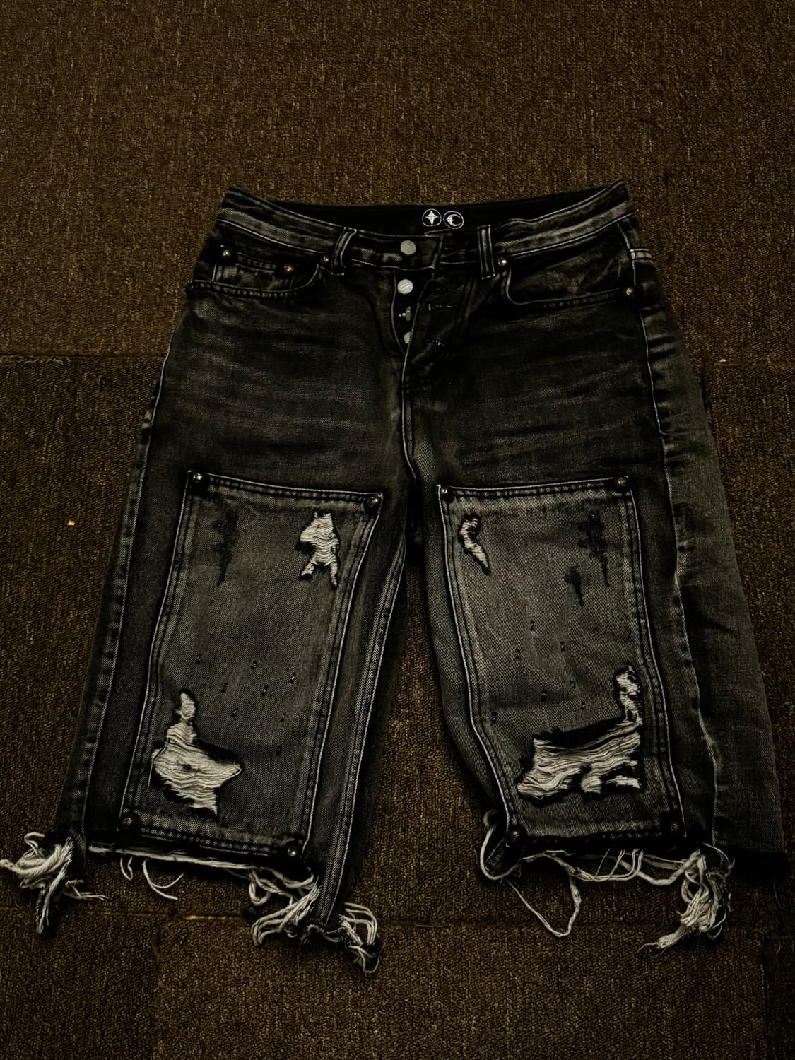 Double Knee Denim Shorts 상품이미지2