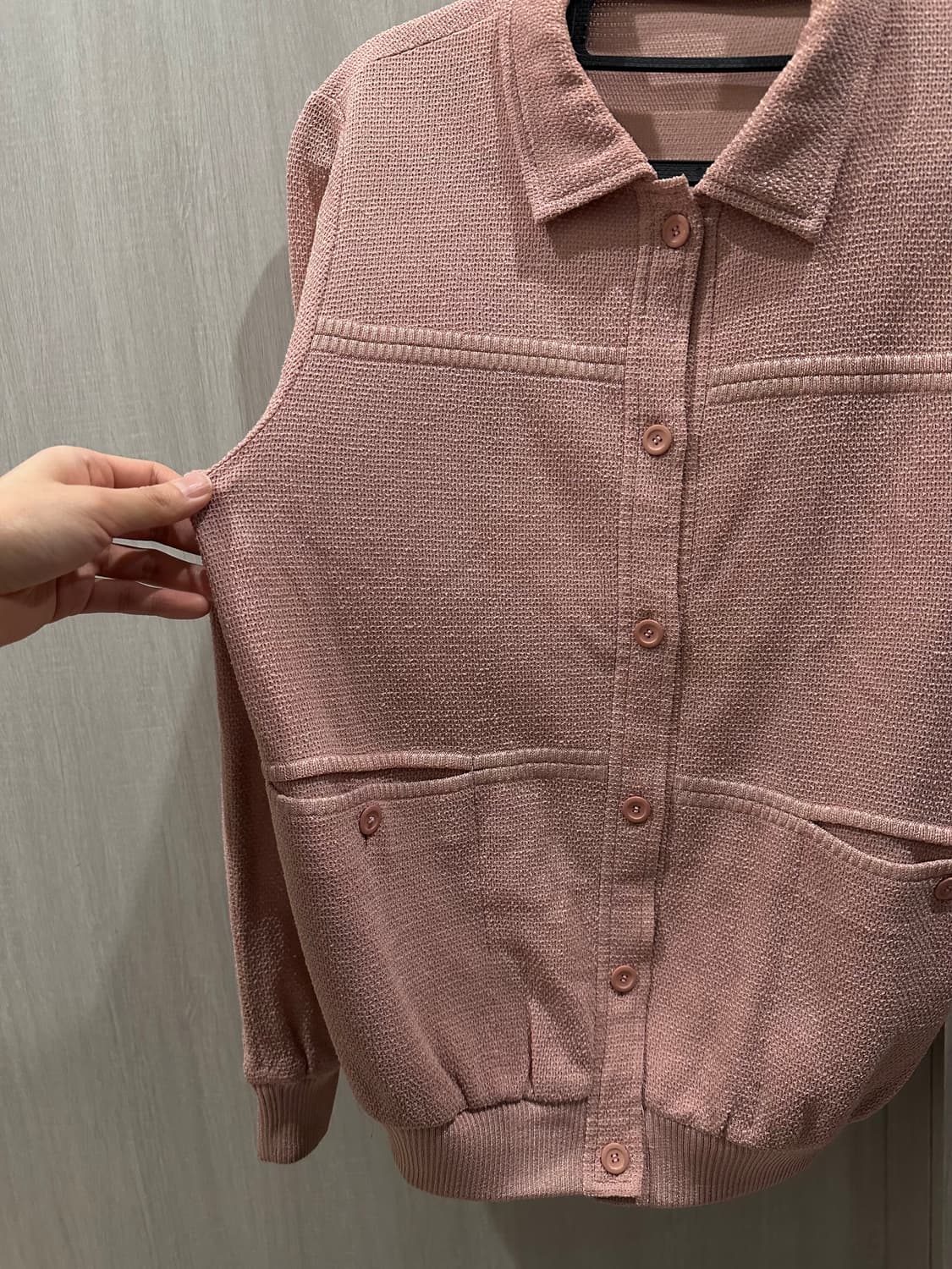 빈티지 베이비핑크 가디건 탑 상품이미지2