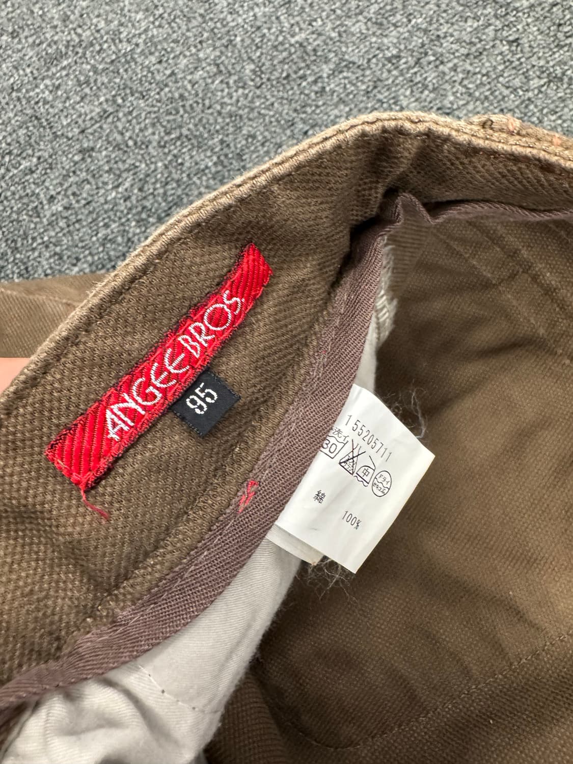 OS)Angee Bros 빈티지 올리브 헤비 코튼 팬츠 상품이미지5