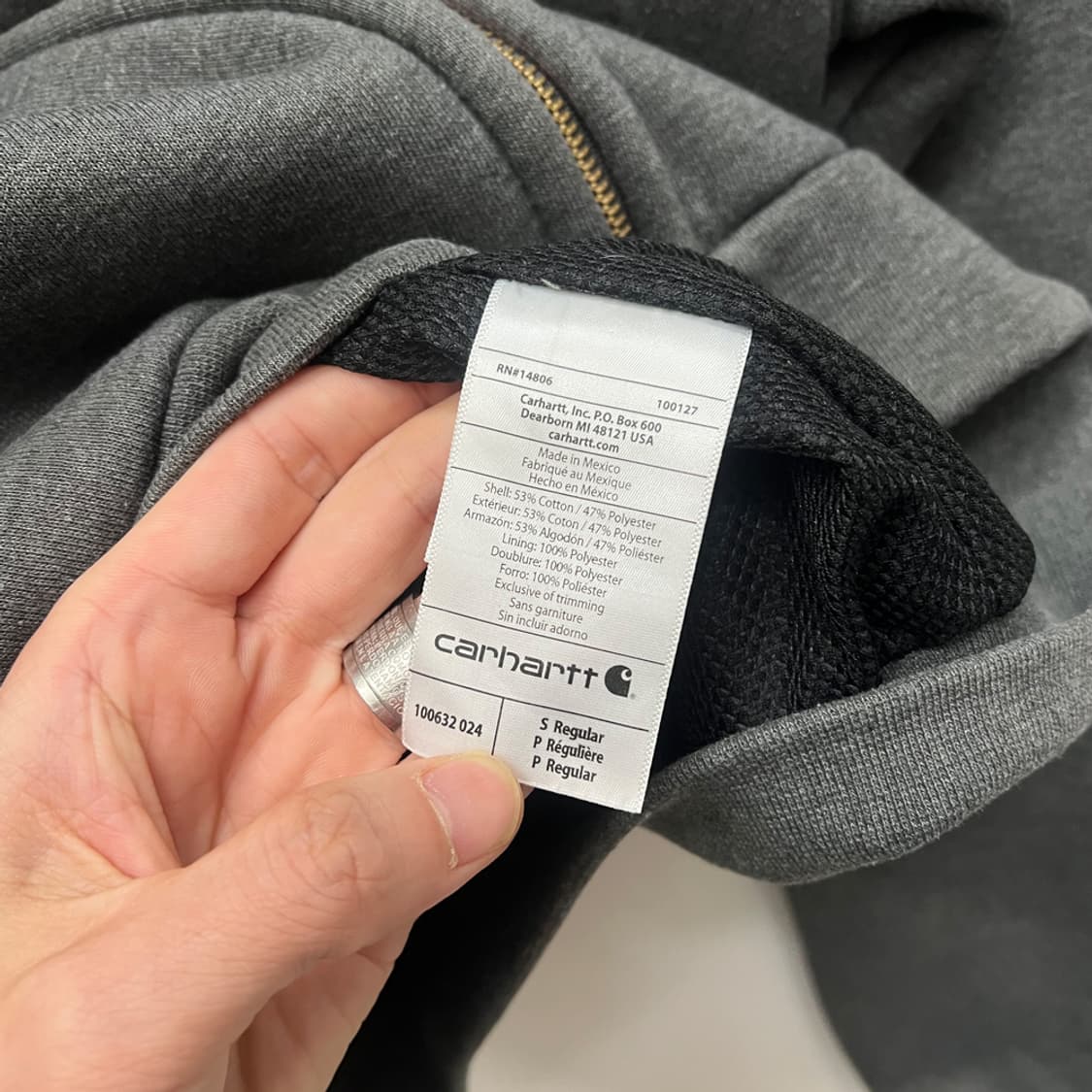 칼하트 써멀 레인디펜더 그레이 헤비 후드 집업 S 상품이미지4