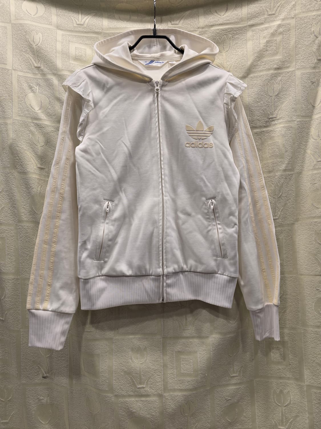 거의새거) 아디다스 SLEEK FLOCK TT 후드집업 져지 S~M 상품이미지1