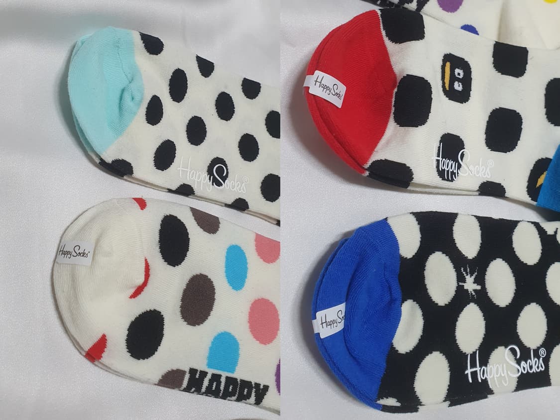 민트 블루 레드 화이트 오렌지 해피삭스 도트 양말 상품이미지2