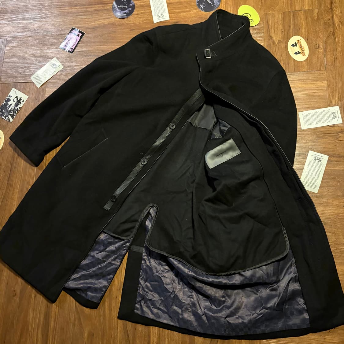 Givenchy high neck leather cashmere coat 상품이미지1