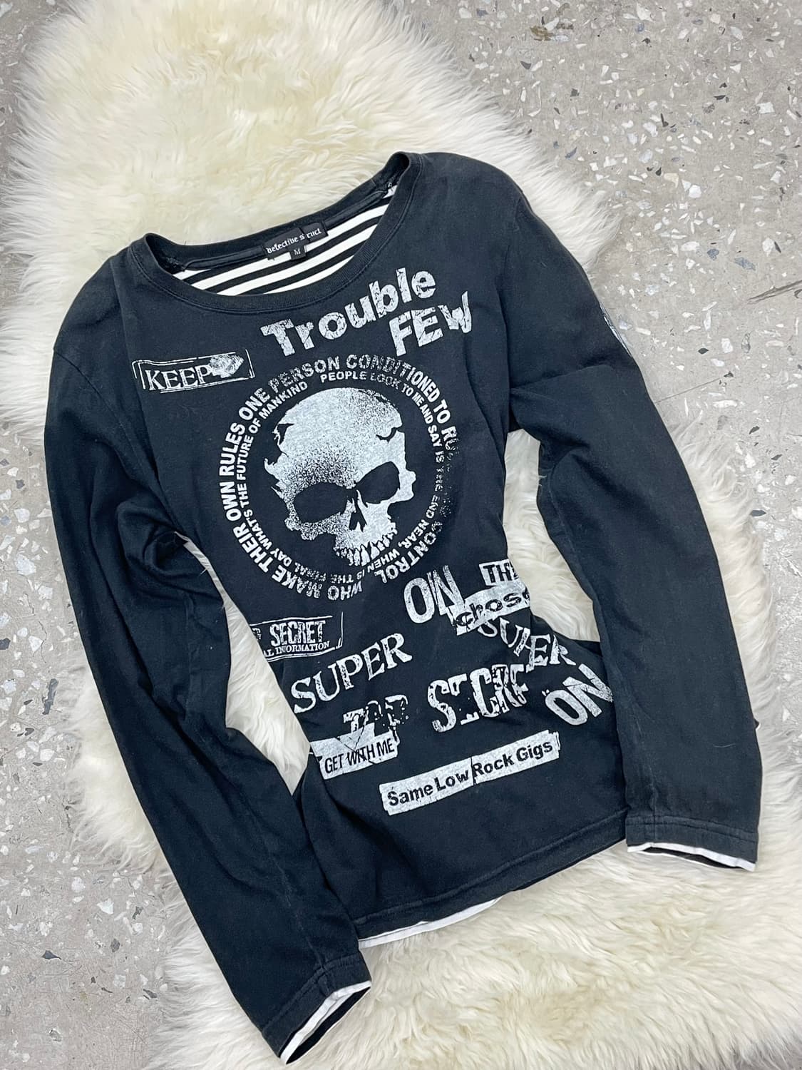 펑크 프린팅 레이어드 슬리브 상품이미지3