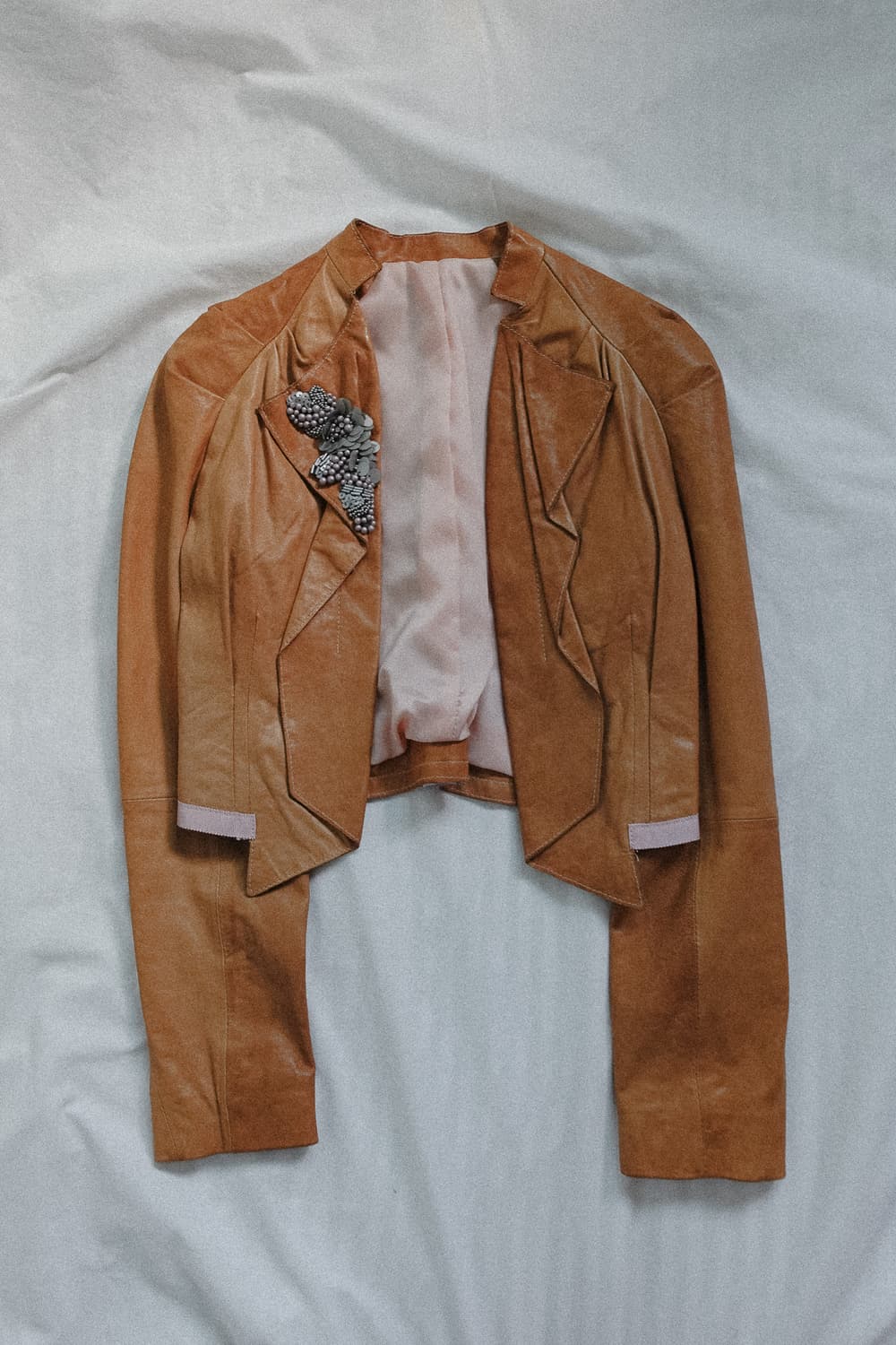corsage camel leather jacket 상품이미지1