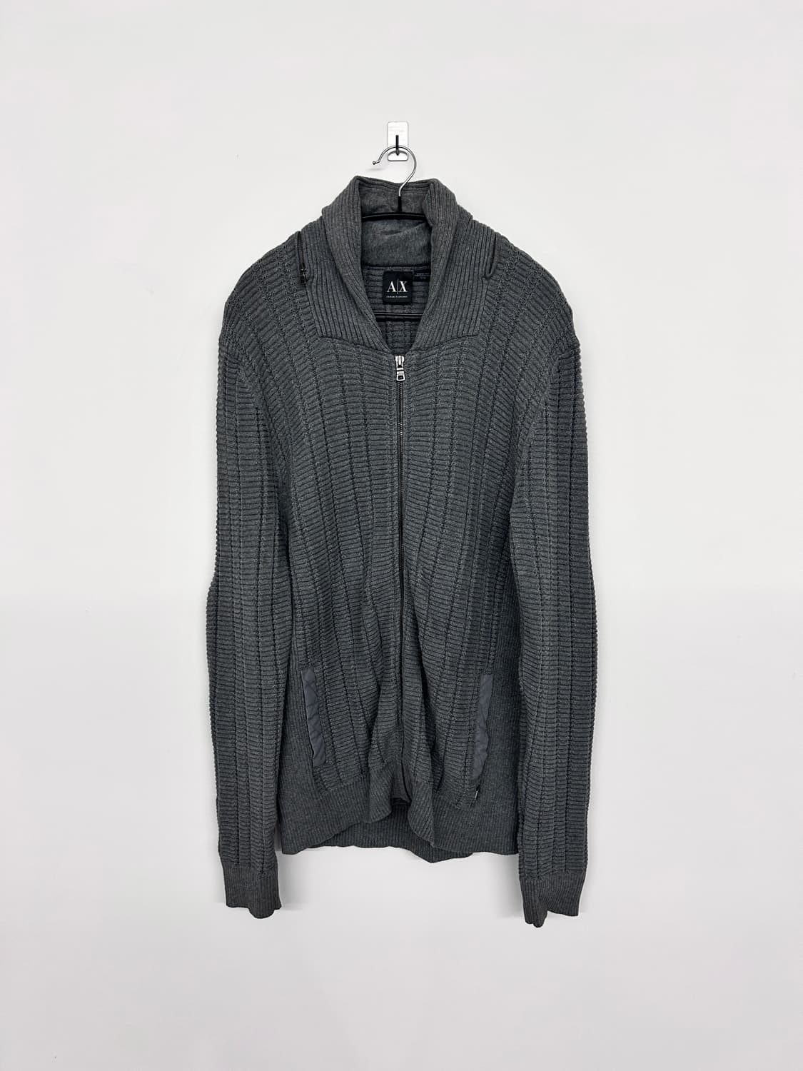 아르마니 숄 카라 니트 집업 상품이미지5