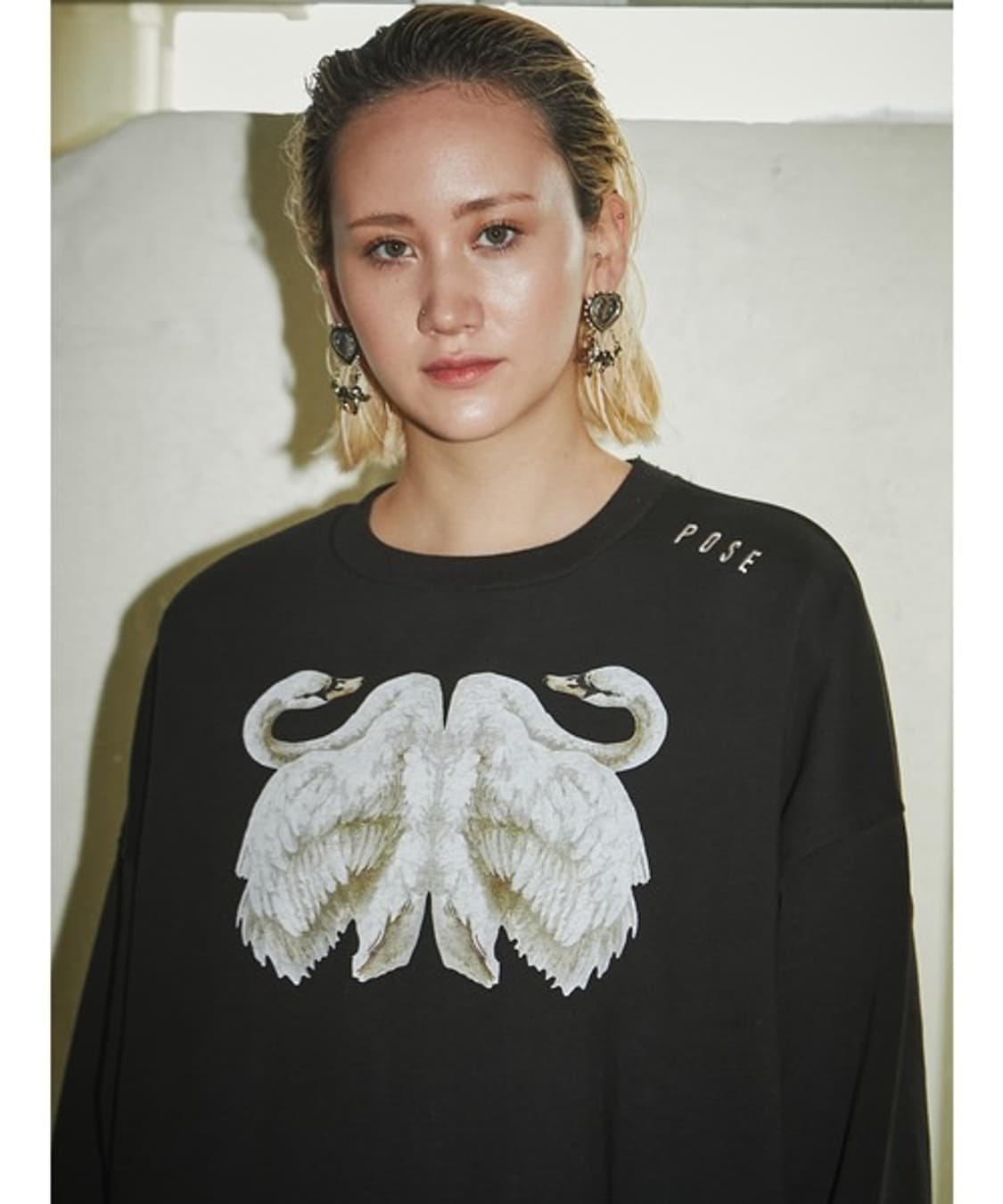 파메오 포즈 PAMEO POSE 스완 백조 프린팅 티셔츠 OS 상품이미지7