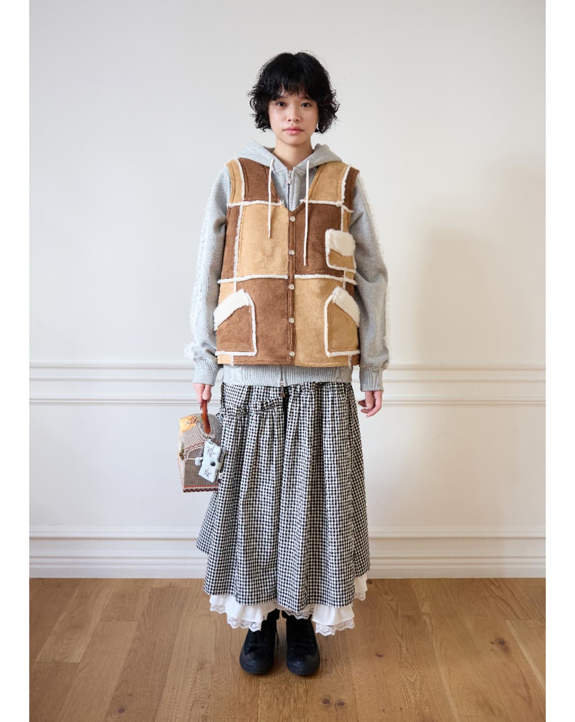 졸리레이드 Suki patchwork sheepskin vest 상품이미지1