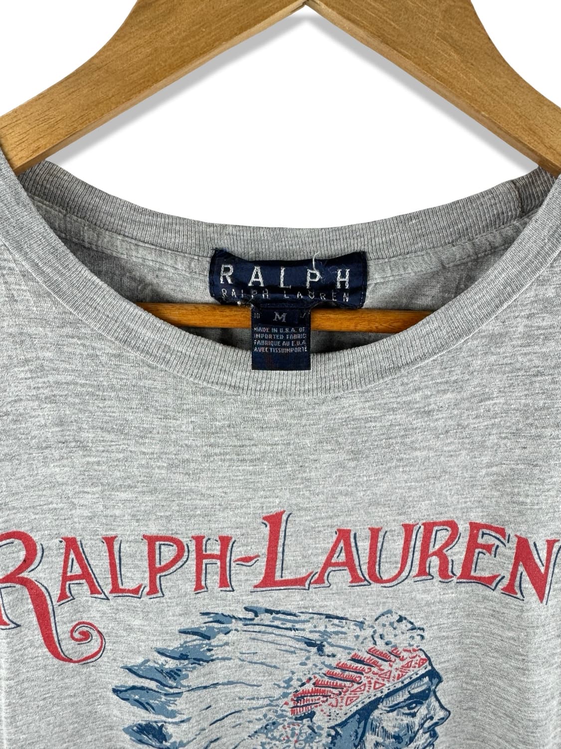 90S POLO USA MADE 싱글스티치 인디언 반팔티2468 상품이미지3