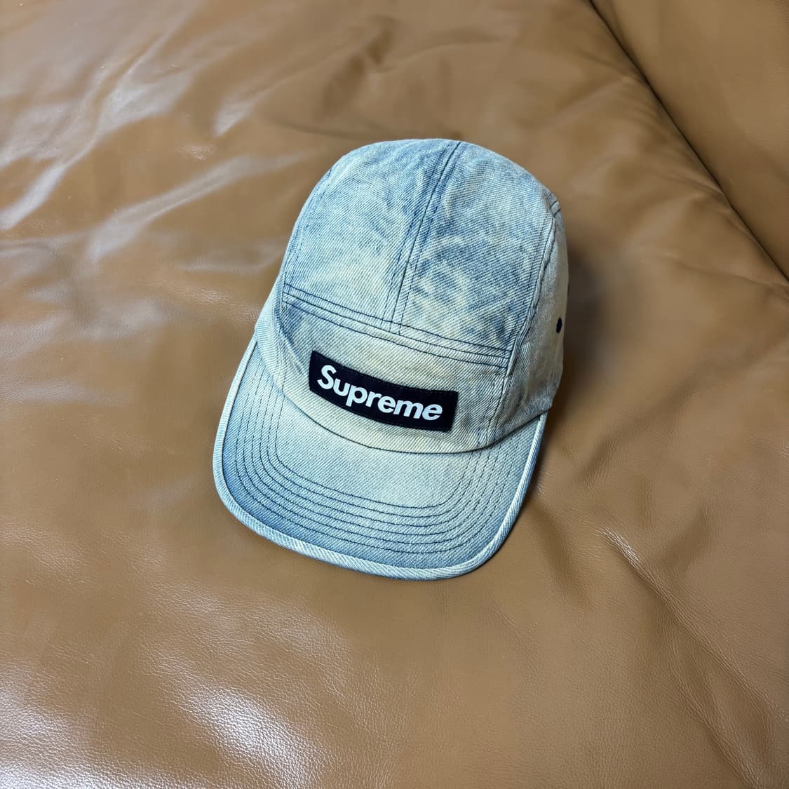 슈프림 캠프캡 모자 박스로고 24ss 더티 데님 인디고 상품이미지1