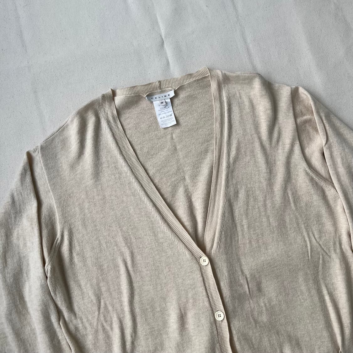 00s 셀린느 베이지 미니멀 코튼 가디건 상품이미지2