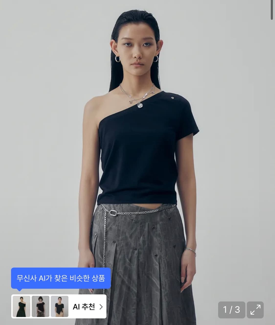 트리밍 버드 One-Shoulder Sleeve T-shirts  상품이미지1