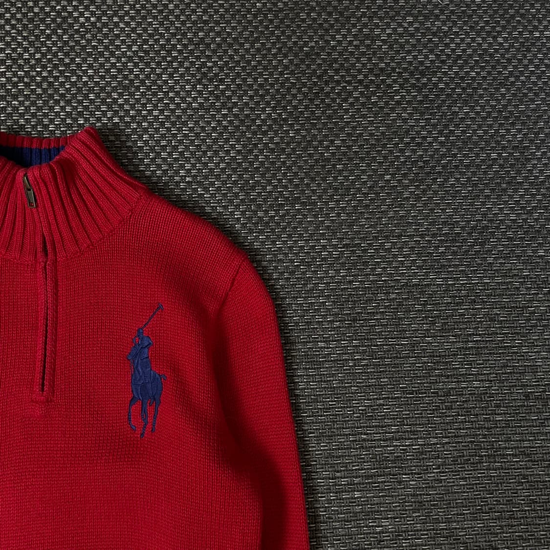 폴로랄프로렌 빅포니 레드 케이블 반집업 긴팔 니트 L(14-16) 상품이미지3